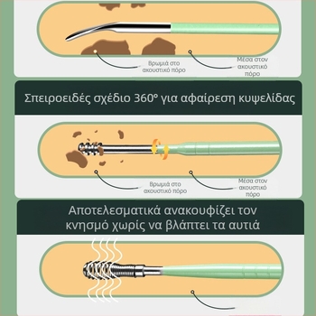 Σετ κουταλιών για σκάψιμο αυτιών, επαγγελματικό εργαλείο σκάψιμο αυτιών με πόρπη για παιδιά και ενήλικες