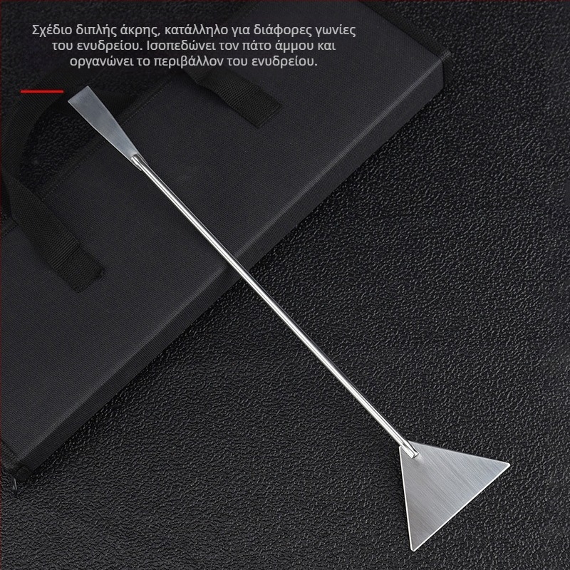 Βούρτσα καθαρισμού ενυδρείου καθαρισμού υδρόβιων εργαλείων από ανοξείδωτο ατσάλι επίπεδη άμμου ξύστρα βρύων αφαίρεση υδρόβιων φυκιών φτυάρι ενυδρείου