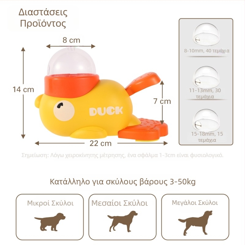 Νέα διασυνοριακή τροφή για κατοικίδια Yellow Duck με διαρροές, πιέστε και εναλλάξτε την κατανάλωση τροφής για σκύλους. Self-hi για την ανακούφιση από την πλήξη χωρίς να συνδέσετε το Dog Training Artifact.