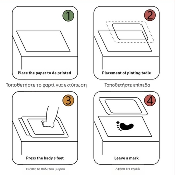 Τραπέζι εκτύπωσης μίας χρήσης μελανιού τραπεζιού εκτύπωσης χεριών και ποδιών για μωρά, αντικολλητικό μελανιού χεριών με γκράφιτι αποτυπωμάτων, νέο μελανό δαχτύλου χωρίς πλύσιμο