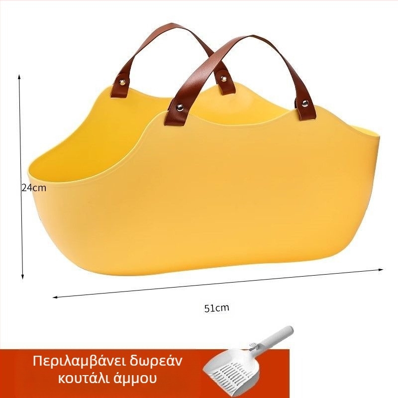 Φορητή λεκάνη άμμου γάτας Μεγάλη λεκάνη άμμου γάτας που τοποθετείται στο αυτοκίνητο, πτυσσόμενη φορητή τουαλέτα γάτας με δυνατότητα μεταφοράς και αντι-πιτσιλίσματος