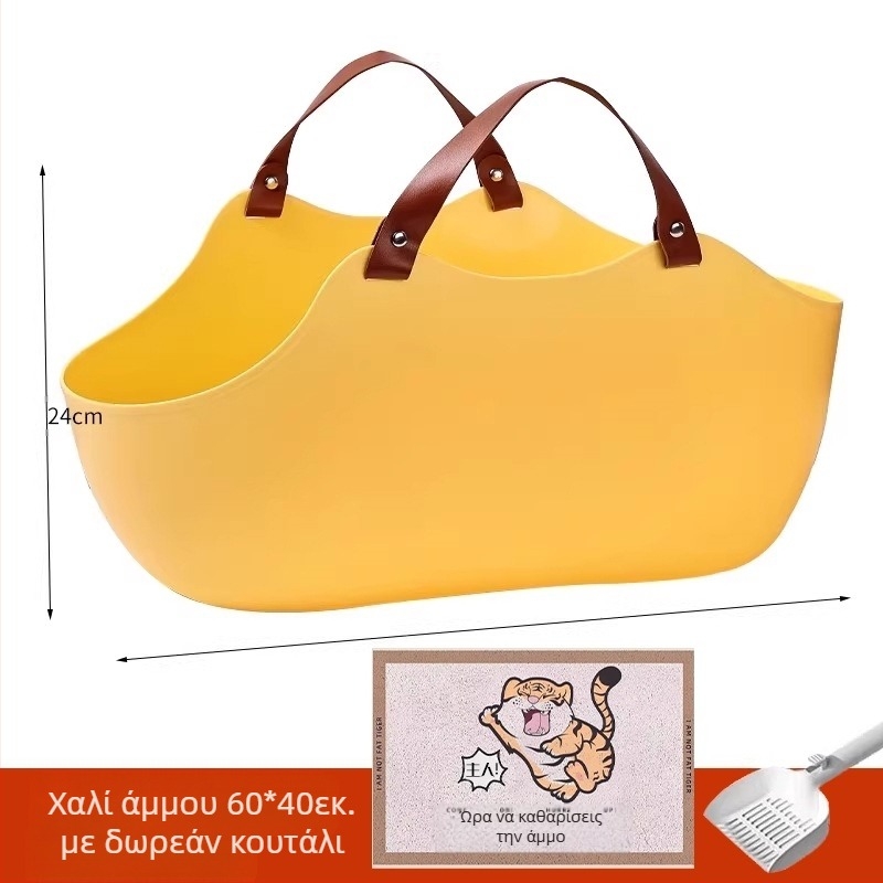 Φορητή λεκάνη άμμου γάτας Μεγάλη λεκάνη άμμου γάτας που τοποθετείται στο αυτοκίνητο, πτυσσόμενη φορητή τουαλέτα γάτας με δυνατότητα μεταφοράς και αντι-πιτσιλίσματος