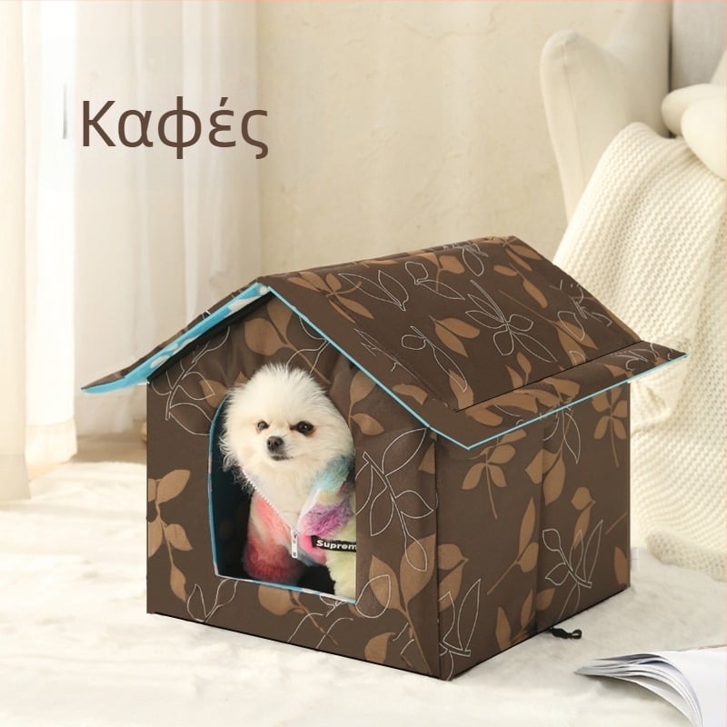 Διασυνοριακό σπιτάκι για γάτες, Αδιάβροχο σπιτάκι για γάτες και σκύλους εξωτερικού χώρου, Σπιτάκι για κατοικίδια, Αφαιρούμενη και πλενόμενη βίλα για γάτες, Ζεστό σπιτάκι για γάτες και σκύλους για το χειμώνα