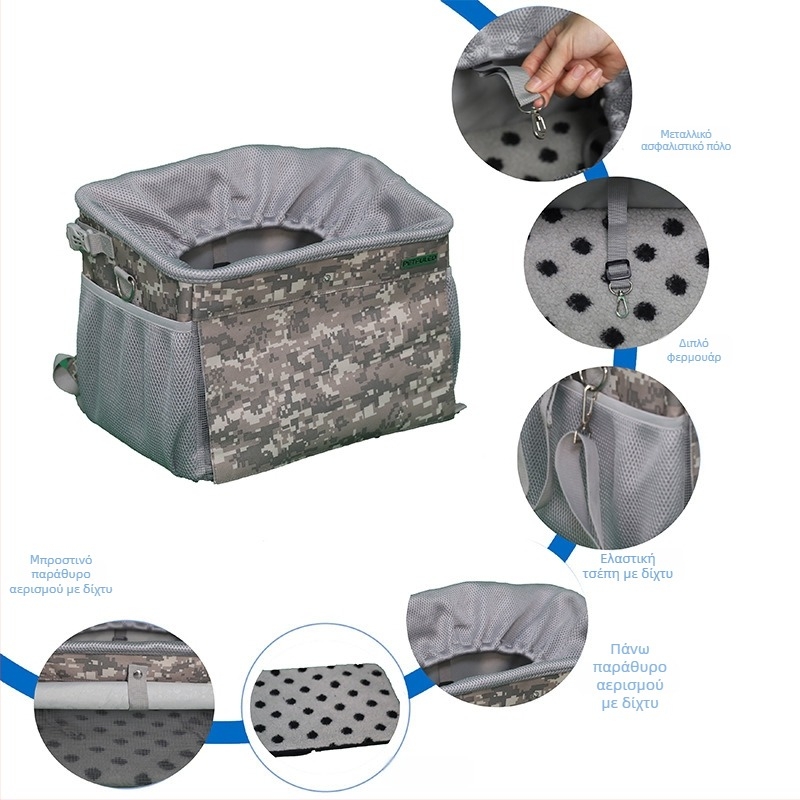 Πλαίσιο ποδηλάτου, τσάντα αυτοκινήτου για σκύλους και κατοικίδια, μεγάλης χωρητικότητας, ηλεκτρικό αυτοκίνητο, μπλε σκούτερ, πτυσσόμενη τσάντα αυτοκινήτου από καμβά