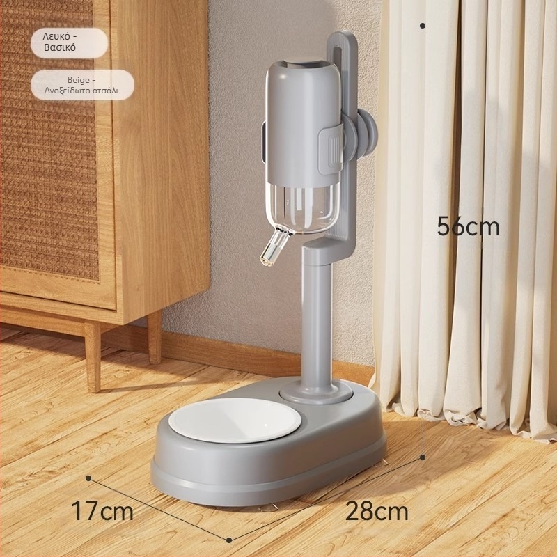 Νέα διασυνοριακή κάθετη βρύση πόσιμου νερού για σκύλους από ανοξείδωτο ατσάλι, αντικραδασμικό μπολ ταΐσματος, μεσαίου και μικρού μεγέθους σκύλους και γάτες, διπλό μπολ, προμήθειες