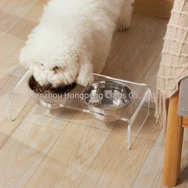 Amazon Pet Bowl Dog Bowl Cat Bowl Food Basin Ακρυλικό Stand Display Storage Rack Wet and Dry Ξεχωριστός τροφοδότης