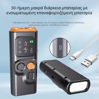 Φορητό υπερηχητικό απωθητικό σκύλου με διπλή κεφαλή και οθόνη, φωτισμός που σταματάει το γάβγισμα, απωθητικό σκύλου που αναβοσβήνει, τεχνητό αντικείμενο κατά των δαγκωμάτων του σκύλου