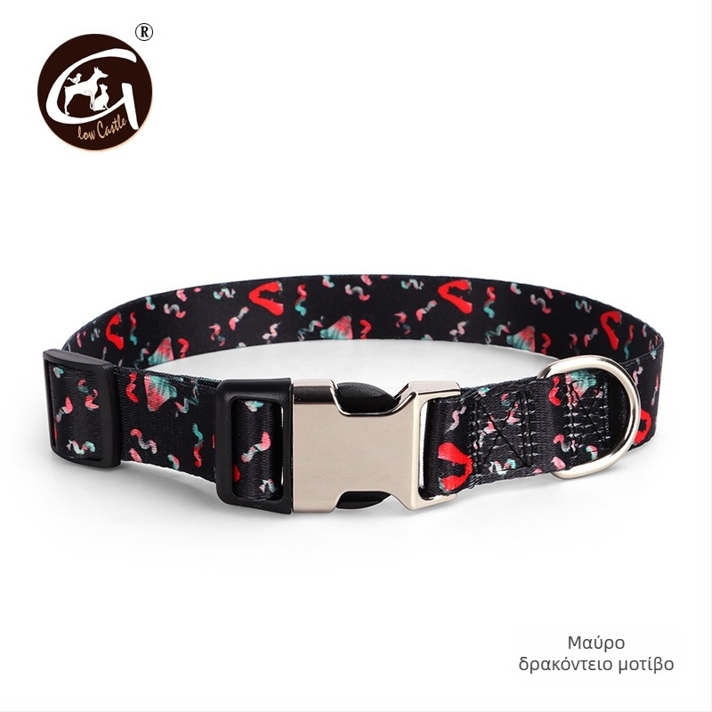 Εργοστασιακή προμήθεια ψηφιακής εκτύπωσης κολάρο για κατοικίδια με πυκνή μεταφορά θερμότητας, μισό μεταλλικό κολάρο με πόρπη, διασυνοριακό κολάρο σκύλου με καυτές πωλήσεις