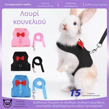 Amazon Rabbit Harness Λουρί για Ινδικά Χοιρίδια Μικρό Λουρί για Κατοικίδια Ζώνη σε Στυλ Γιλέκου για Σκύλους