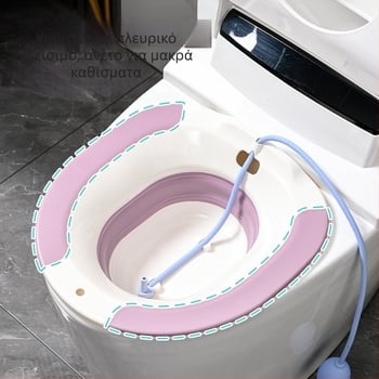 Νιπτήρας τουαλέτας για έγκυες γυναίκες με πτυσσόμενο μπιντέ, νιπτήρας καθαρισμού αιμορροΐδων για άνδρες και γυναίκες, χωρίς κλανιές, με πυκνή λεκάνη για αιμορροΐδες, χωρίς καθίσματα