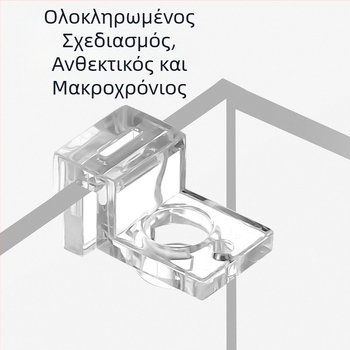 Βάση καλύμματος ενυδρείου διαφανής υψηλής αντοχής, μικρός μίνι σωλήνας εισόδου και εξόδου, σταθερή γυάλινη βάση στήριξης τοίχου