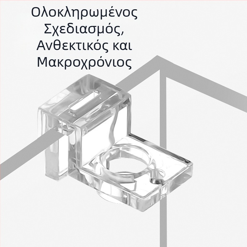 Βάση καλύμματος ενυδρείου διαφανής υψηλής αντοχής, μικρός μίνι σωλήνας εισόδου και εξόδου, σταθερή γυάλινη βάση στήριξης τοίχου