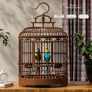 Birdcage Home Μεγάλη Πολυτελής Βίλα Vintage Πλαστικό Κλουβί Μεταφοράς Παιώνια Δέρμα Τίγρης Μαργαριτάρι Κλουβί Πουλιών Παπαγάλου
