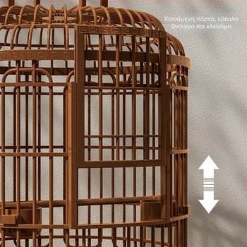 Birdcage Home Μεγάλη Πολυτελής Βίλα Vintage Πλαστικό Κλουβί Μεταφοράς Παιώνια Δέρμα Τίγρης Μαργαριτάρι Κλουβί Πουλιών Παπαγάλου