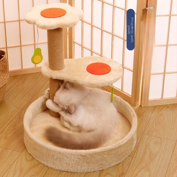 Ξυστό από σιζάλ για γάτες, ενσωματωμένη κάθετη στήλη για γάτες, σχοινί κάνναβης, ανθεκτικό στη φθορά, παιχνίδι που δεν προκαλεί πιτυρίδα, που δεν καλύπτει τα κατοικίδια, είδη κατοικίδιων ζώων