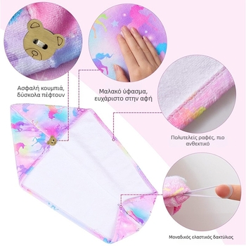 Παιδικό σκουφάκι στεγνώματος μαλλιών, παχύρρευστο, απορροφητικό στο νερό, γρήγορο στέγνωμα, μαλακή πετσέτα στεγνώματος μαλλιών, τουρμπάνι μικροϊνών, χαριτωμένο σκουφάκι baby shower