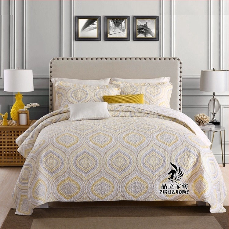 Pinli Home Textile Εξωτερικού Εμπορίου Βαμβακερό Σετ Τριών Τεμαχίων Αμερικανικό Πάπλωμα Απομίμησης Τεμαχίων τυπωμένο βαμβακερό πάπλωμα κλιματισμού