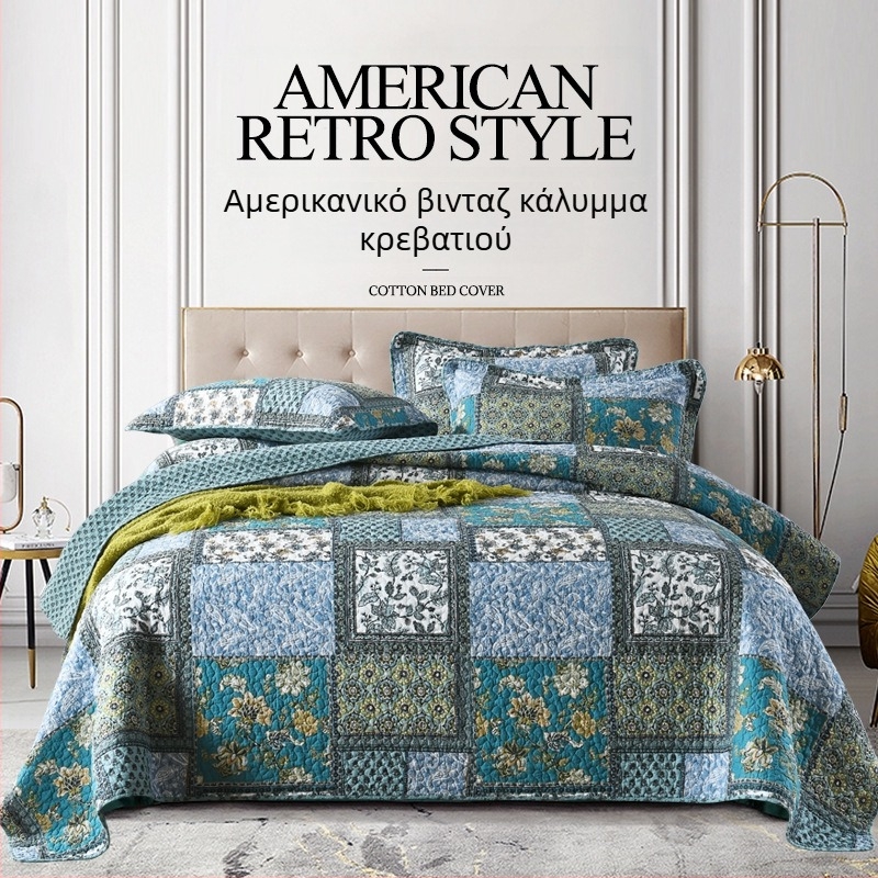 Pinli Home Textile Εξωτερικού Εμπορίου Βαμβακερό Σετ Τριών Τεμαχίων Αμερικανικό Πάπλωμα Απομίμησης Τεμαχίων τυπωμένο βαμβακερό πάπλωμα κλιματισμού