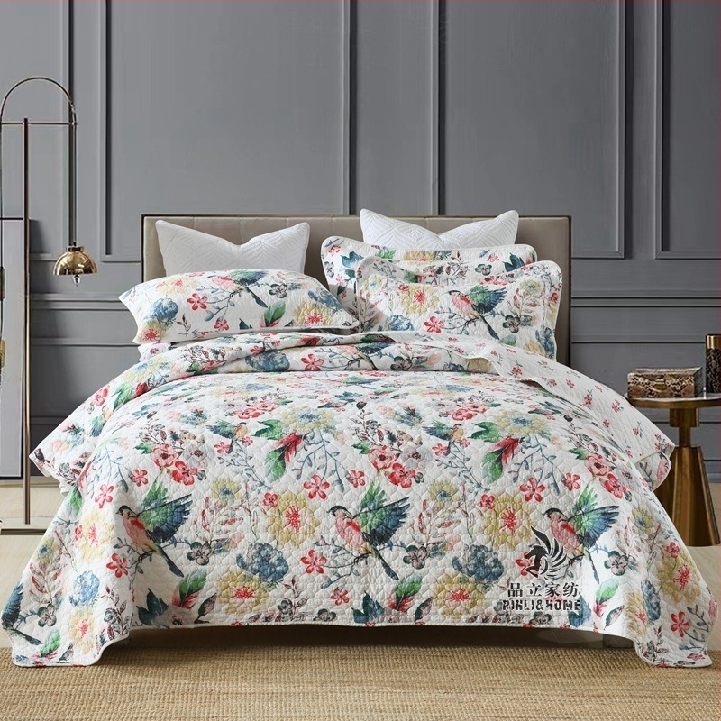 Pinli Home Textile Εξωτερικού Εμπορίου Βαμβακερό Σετ Τριών Τεμαχίων Αμερικανικό Πάπλωμα Απομίμησης Τεμαχίων τυπωμένο βαμβακερό πάπλωμα κλιματισμού