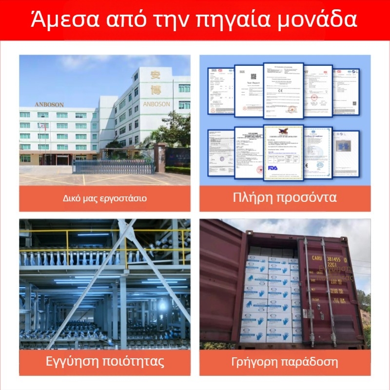 Χονδρικά γάντια Ambochen μιας χρήσης, ανθεκτικά σε τρόφιμα, μπλε νιτριλίου, αγγλικά αδιάβροχα γάντια κουζίνας Ding Qing λαδιού