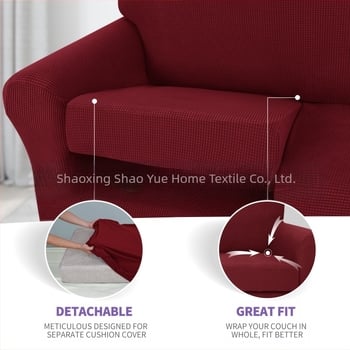 Χονδρική Amazon Fleece Κάλυμμα Καναπέ All-inclusive Ελαστικό Πυκνωμένο Συμπαγές Χρώμα Μαξιλάρι Καναπέ Four Seasons Υφασμάτινο Κάλυμμα Καναπέ