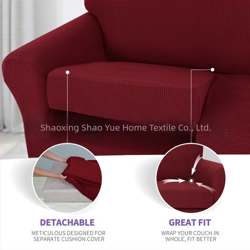 Χονδρική Amazon Fleece Κάλυμμα Καναπέ All-inclusive Ελαστικό Πυκνωμένο Συμπαγές Χρώμα Μαξιλάρι Καναπέ Four Seasons Υφασμάτινο Κάλυμμα Καναπέ