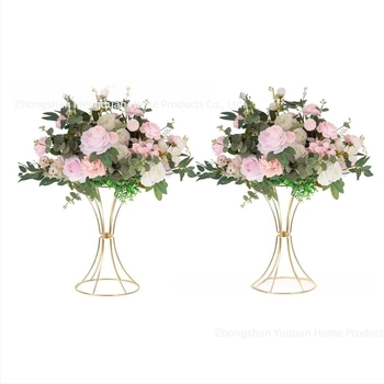 Σφυρήλατο Σιδερένιο Γεωμετρικό Κοίλο Στολίδια Λουλουδιών Χρυσή Μέση Λουλουδιών Τραπέζι Γάμου Λουλουδιών Στολίδια Γάμου Δρόμου Λουλουδιών