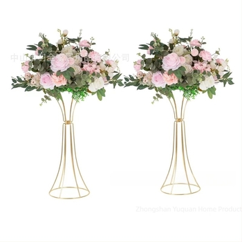 Σφυρήλατο Σιδερένιο Γεωμετρικό Κοίλο Στολίδια Λουλουδιών Χρυσή Μέση Λουλουδιών Τραπέζι Γάμου Λουλουδιών Στολίδια Γάμου Δρόμου Λουλουδιών