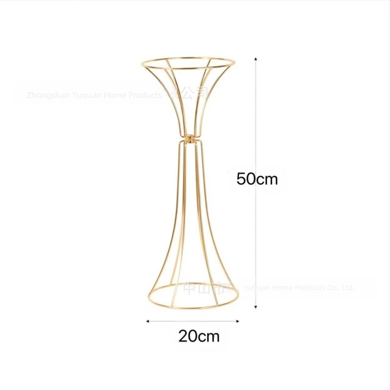 Σφυρήλατο Σιδερένιο Γεωμετρικό Κοίλο Στολίδια Λουλουδιών Χρυσή Μέση Λουλουδιών Τραπέζι Γάμου Λουλουδιών Στολίδια Γάμου Δρόμου Λουλουδιών