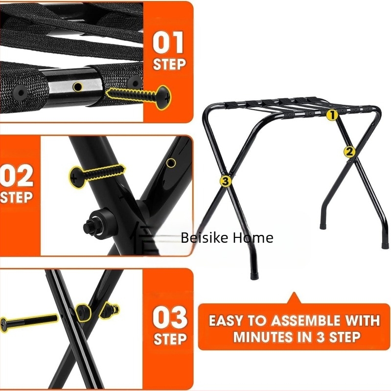 Amazon Επιδαπέδια βάση σε σχήμα Χ, πτυσσόμενη, χωρίς πλάτη, σχάρα αποσκευών, Star Hotel Room, σχάρα αποσκευών