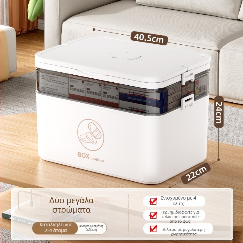 Μεγάλο κουτί φαρμάκων οικιακής χρήσης χονδρικής πολλαπλών στρώσεων ιατρικό κουτί αποθήκευσης φορητό κουτί πρώτων βοηθειών έκτακτης ανάγκης για το σπίτι