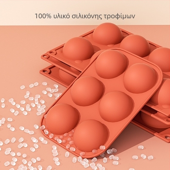 Χονδρική πώληση διασυνοριακών κατασκευαστών 6 συνδεδεμένων ημικυκλικών καλουπιών σοκολάτας σιλικόνης για κέικ, καλούπι για ψήσιμο, χειροποίητο καλούπι σαπουνιού