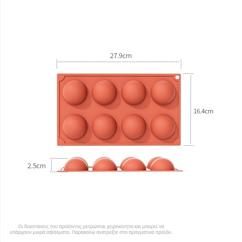 Χονδρική πώληση διασυνοριακών κατασκευαστών 6 συνδεδεμένων ημικυκλικών καλουπιών σοκολάτας σιλικόνης για κέικ, καλούπι για ψήσιμο, χειροποίητο καλούπι σαπουνιού