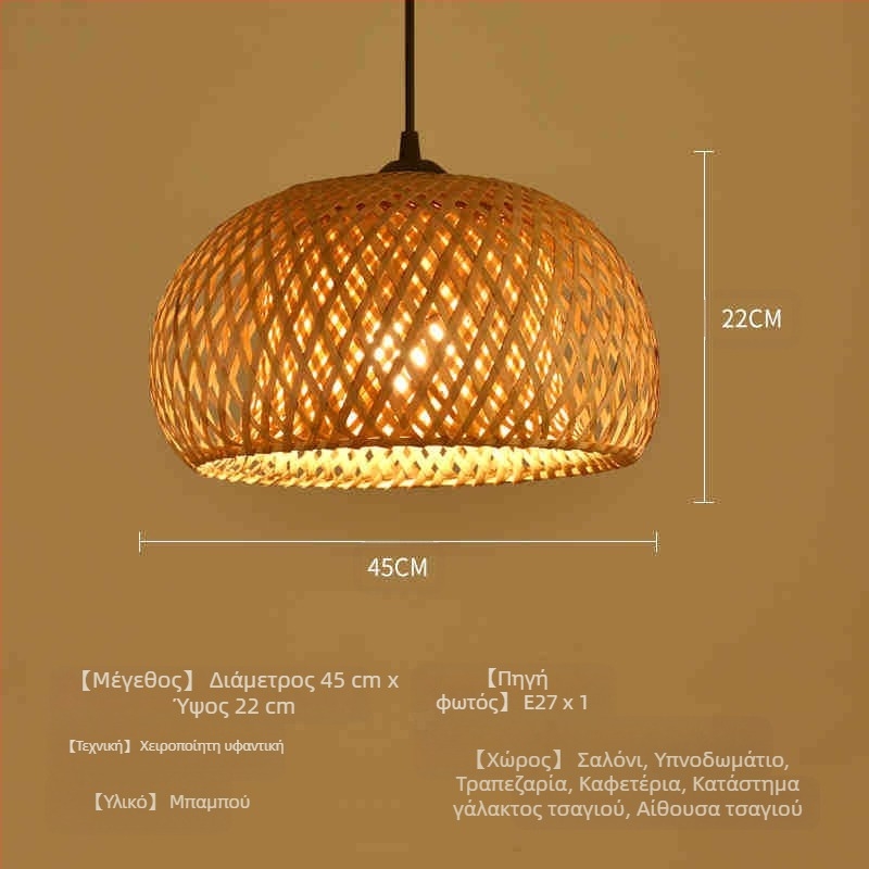 Πολυέλαιος από μπαμπού κινέζικου στιλ, σκάλα σε στιλ Wabi-Sabi, αίθουσα τσαγιού, ιαπωνικό εστιατόριο, εστιατόριο με ζεστό νερό, λάμπες Zen σε συνδυασμό