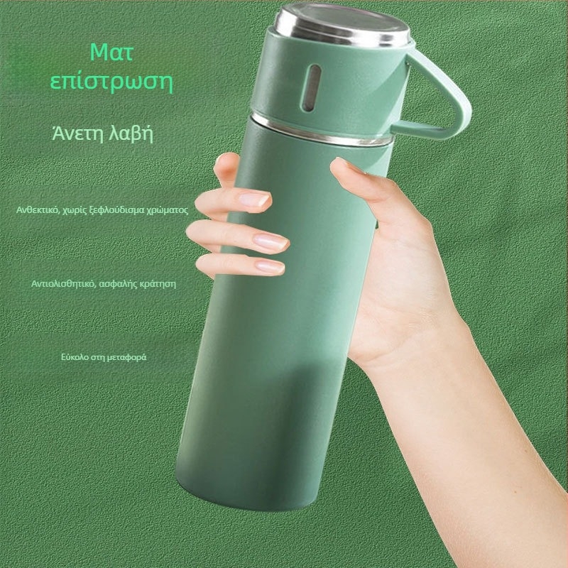 Νέο θερμός από ανοξείδωτο ατσάλι 304, φλιτζάνι τσαγιού, ένα φλιτζάνι με τρία καπάκια, επαγγελματικό κουτί δώρου, κοστούμι εξωτερικού χώρου, ποτήρι νερού, δώρο δραστηριότητας