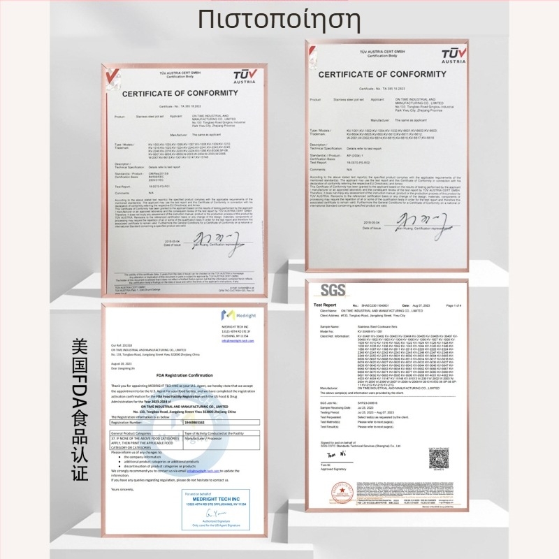 Σετ κατσαρολών από ανοξείδωτο ατσάλι 201, κατάλληλο για τρόφιμα, με παχύρρευστο πάτο 5 στρώσεων, κατσαρόλα σούπας με διπλή λαβή, κατσαρόλα στιφάδου με ατσάλινο καπάκι Kv-1086, χονδρική από τον κατασκευαστή