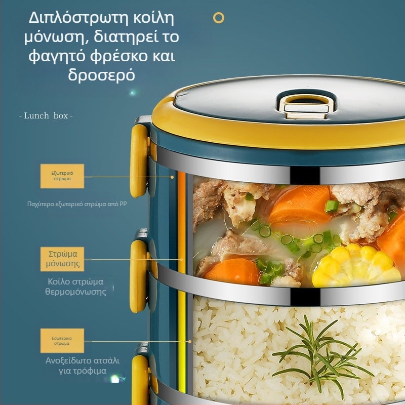 Δοχείο φαγητού με καπάκι, μονωμένο βαρέλι φαγητού για ενήλικες, μονωμένο δοχείο φαγητού από ανοξείδωτο ατσάλι, μεγάλης χωρητικότητας για μαθητές