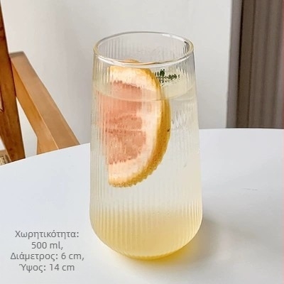 Σε απόθεμα από βοριοπυριτικό γυαλί, ποτήρι νερού για πρωινό, χυμό, ποτήρι γάλακτος, μεγάλης χωρητικότητας, κάθετου σχεδίου, διαφανές γυάλινο ποτήρι μονής στρώσης