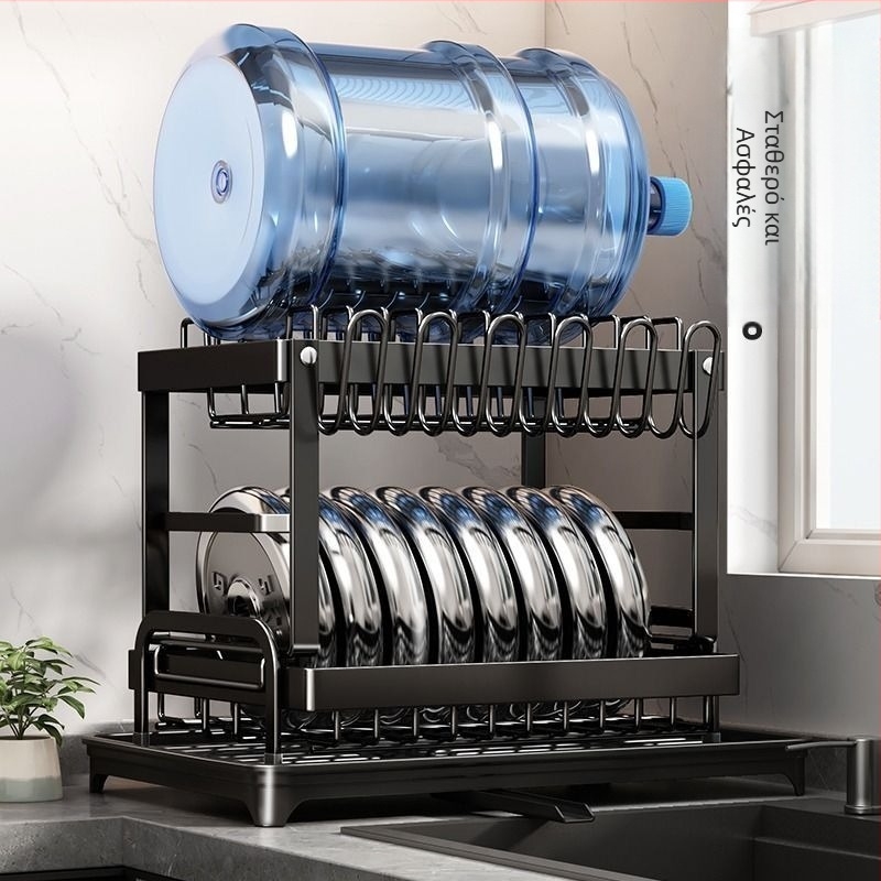 Ράφι αποθήκευσης νεροχύτη κουζίνας Πολυλειτουργική βάση στεγνώματος Ράφι πιάτων Ράφι νιπτήρα Ράφι αποθήκευσης πιάτων πάγκου