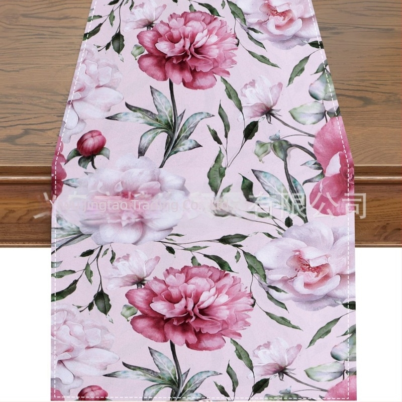 2024 Διασυνοριακό Νέο Τραπεζομάντιλο από Λινό για Άνοιξη και Καλοκαίρι, Λουλούδια για Σπίτι, Εστιατόριο, Σαλόνι, Τραπεζαρία, Εσωτερική, Εξωτερική Διακοσμητική Τραπεζομάντιλο