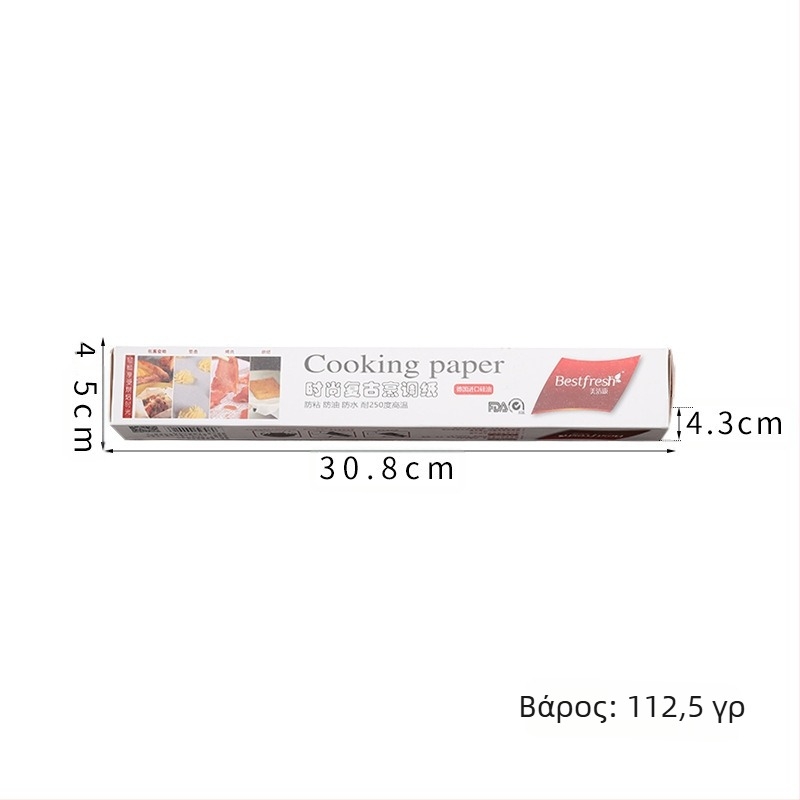 Λαδόχαρτο ψησίματος 5 μέτρων, χαρτί σιλικόνης με ρετρό μοτίβο, αντικολλητικό λαδόχαρτο ψησίματος ανθεκτικό σε υψηλές θερμοκρασίες, μπορεί να κοπεί κατά βούληση