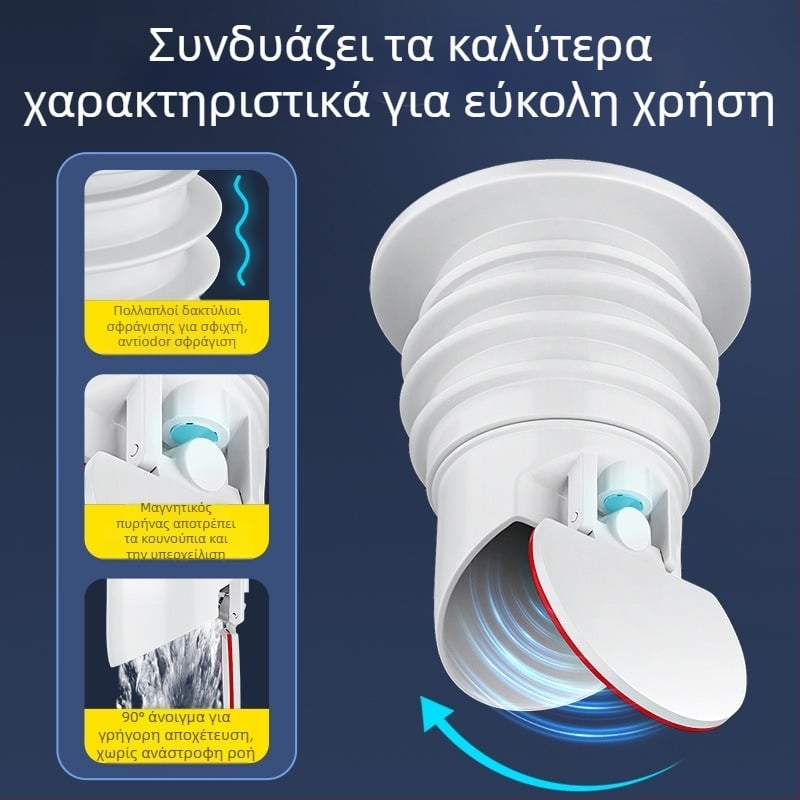 Στεγανοποιητικός δακτύλιος σιλικόνης για σωλήνα αποχέτευσης, τάπα νιπτήρα κουζίνας, τάπα σωλήνα αποχέτευσης πλυντηρίου ρούχων, τεχνητό οσμή κατά της επιστροφής
