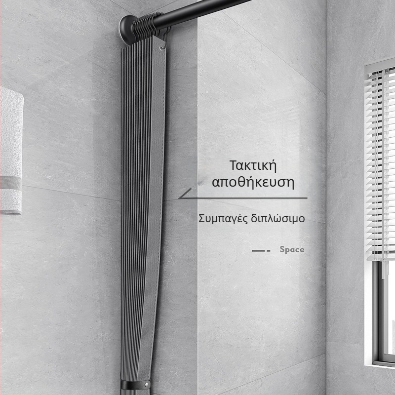 Κουρτίνα ντους μπάνιου πτυσσόμενη στολή μπάνιου χωρίς γροθιές αόρατο αδιάβροχο ύφασμα υψηλής ποιότητας διαχωριστικό τουαλέτας ντους στεγνό και υγρό διαχωριστικό