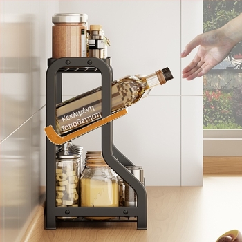 Ράφι αποθήκευσης καρυκευμάτων κουζίνας, πολυστρωματική επιφάνεια τραπεζιού, στενό κενό, μικρό κουτί μπουκαλιών καρυκευμάτων, ράφι αποθήκευσης προμηθειών