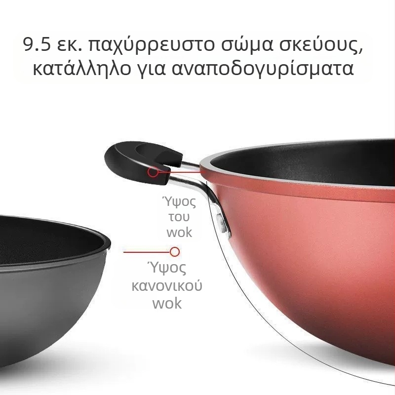 Νέο αντικολλητικό τηγάνι κρυστάλλου διαμαντιού, τηγάνι κουζίνας, αντικολλητικό τηγάνι Wok, επαγωγική κουζίνα, εστία αερίου, γενικής χρήσης τηγάνι