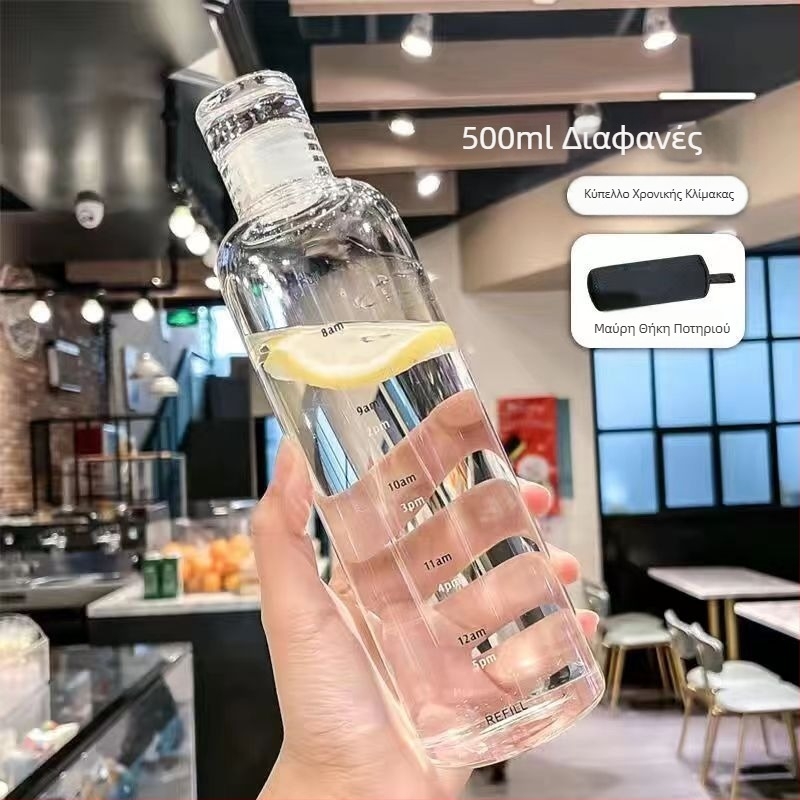 Χρονοδιάγραμμα Κύπελλο νερού υψηλής χρωματικής αξίας για άνδρες και γυναίκες, απλό φορητό διαφανές κύπελλο, ανθεκτικό σε πτώσεις, διασημότητα στο Διαδίκτυο, ανθεκτικό σε υψηλή θερμοκρασία Κύπελλο νερού