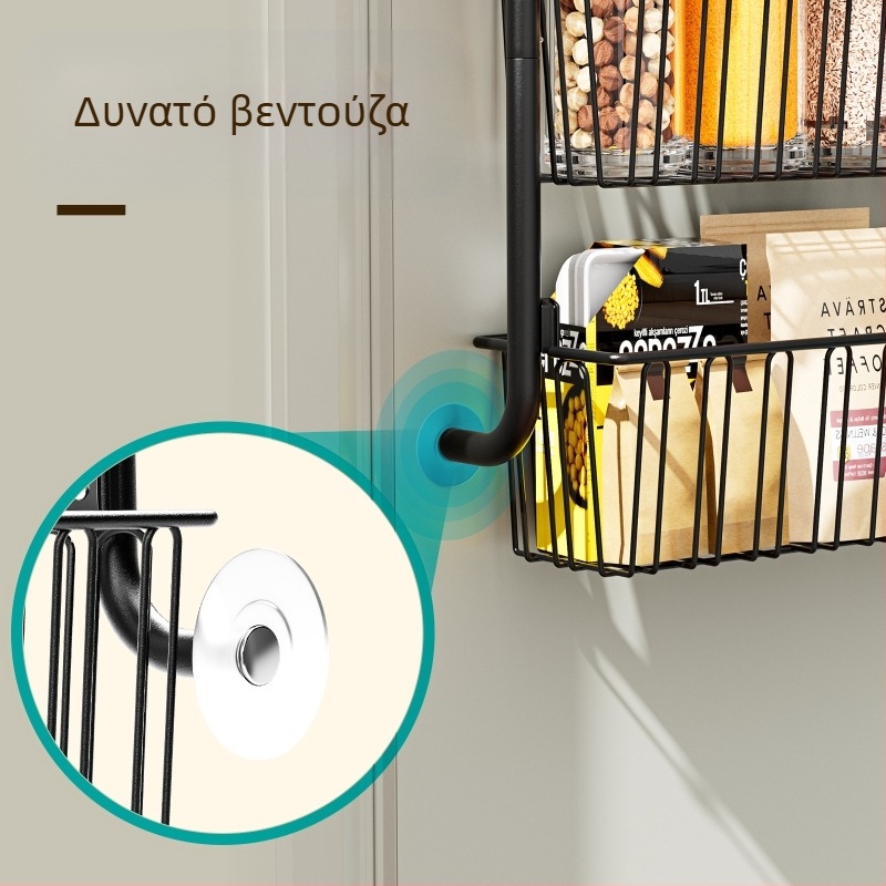 Δημιουργική πίσω θήκη αποθήκευσης πόρτας χωρίς τρύπημα, κρεμαστό καλάθι κουζίνας, κρεμαστή θήκη για πόρτα μπουκαλιών, πολυστρωματικό καλάθι αποθήκευσης