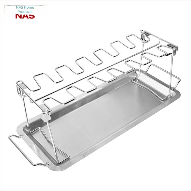 Πτυσσόμενη σχάρα ποδιών κοτόπουλου από ανοξείδωτο ατσάλι, σχάρα ψησίματος για οικιακή χρήση, εξωτερική σχάρα λαχανικών, σχάρα κοτόπουλου για φτερούγες κοτόπουλου