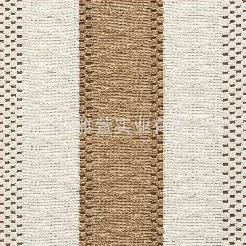 Σημαία τραπεζιού Amazon από βαμβάκι και λινό ρίγες ραφής δίχρωμη υφασμένη φούντα τίποτα ποιμενικό εξοχικό τραπεζομάντιλο κατασκευαστές προμήθειας