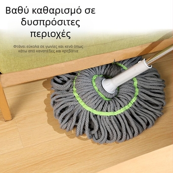 Bicaso περιστρεφόμενη σφουγγαρίστρα οικιακής χρήσης, ανθεκτική, χωρίς χέρια, ανταλλακτική κεφαλή σφουγγαρίστρας διπλής χρήσης για υγρή και ξηρή χρήση